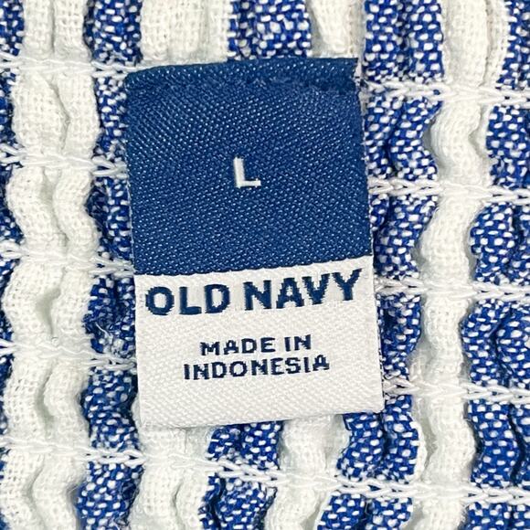 Old Navy Linen Blend Tank Dress - Blue White Stripe, Size L - Picture 7 of 9